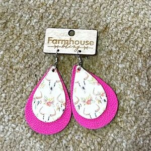 Pink Teardrop Earrings